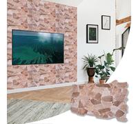 NOVECRAFTO Stone Effect 3D Wall Panels - 37.79 x 18.89 in (96x48cm) -8 Sheets Covering 39.68 sqft (3.69 sqm) -Decorative Wall Panels Kitchen Bathroom - Brown & Beige Wild Stone Effect Pattern