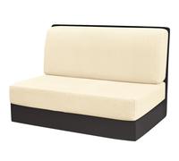 (beige) Stretch Jacquard RV Dinette Cushion Cover Animal Protection Washable Loveseat RV Camper Car Bench Seats Restaurant Slipcovers