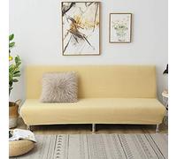 Beige Stretch Sofa Cover Without Armrests Elastic Couch Protector for Click Clack Sofa Bed 2 Seater Slipcover Sofa Bed Fitted Cover Furniture Shield