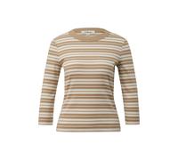 Beige Striped Round Neck 3/4 Sleeve Fitted T-Shirt Women s.Oliver Beige 38