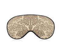 Beige Style Tree Sleep Mask with Adjustable Strap, Comfortable & Soft Eye Mask for Sleeping Light Blocking, Lightweight & Breathable Eye Cover for Men Women