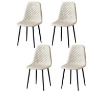 (Beige Suede, 4) 2/4/6x Dining Chairs metal Legs Home office