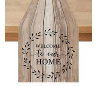 Beige Table Runner Outdoor Weatherproof 40 x 140 cm Short Spring Table Runner Brown Country House Style Runner Table Washable Cream Table Decoration for Kitchen Table Runner Beautiful Table Decoration
