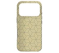 Beige Tan Geometric Lined Cube Rectangle Art Deco Pattern Case for iPhone 17 Pro