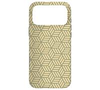 Beige Tan Geometric Lined Cube Rectangle Art Deco Pattern Case for iPhone 17 Pro Max