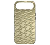 Beige Tan Geometric Lined Cube Rectangle Art Deco Pattern Case for iPhone Air
