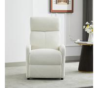 MCC Direct Recliner Pushback Adjustable Reclining Arm Chair Teddy Fabric Cream/white