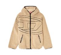 Beige Teddy Fleece Hooded Sweatshirt - male - Diesel - Faux Fur & Shearling Jackets - Beige - XL - Jackets XL