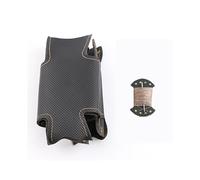 (Beige thread) Customized Original DIY Car Steering Wheel Cover For Honda Civic Old Civic