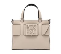 Beige Tote Bag with Metal Logo Buckle - female - Armani Exchange - Handbags - Beige - ONE SIZE - Bags ONE SIZE