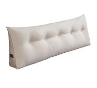 Beige Triangular Wedge Pillow for Dorm Room, Removable & Washable Headboard Cushion, Aesthetic Sofa Reading Support, 31.5 x 7.87 x 19.6 inches