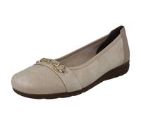 (Beige, UK 4) Ladies Rieker Slip On Ballet Pumps L9360