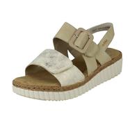 Rieker 69260 Womens Synthetic Buckle Breathable Casual Beige Sandals