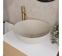 Beige Unglazed Round Countertop Basin 410mm - Fawn