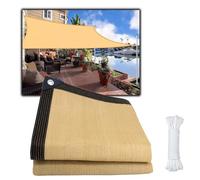 Beige UV-Resistant Shade Cloth 90% Blockage Various Sizes (2x2m to 9x10m) for Sun Protection Privacy and Outdoor Use - Ideal for Patios Gardens and Pools (Size: 5x8m)
