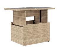 Poly Rattan Garden Patio Outdoor Table Adjustable Tabletop Multi Colours