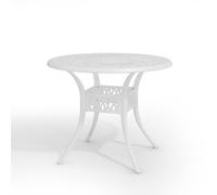 (Beige) Vintage Round Cast Aluminum Garden Bistro Table