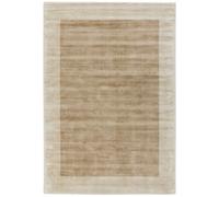 Beige Viscose Easy To Clean Bordered Luxurious , Modern Rug For Living Room, Bedroom - 160 X 160 (Square)