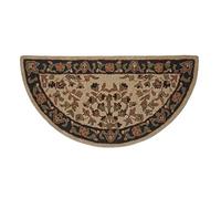 Beige W/ Black Hand-tufted 100% Wool Hearth Rug