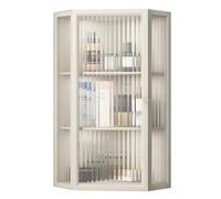 Beige Wall Corner Cabinet Floating Shelf Space Saving for Living Room & Bathroom Storage Stylish Home Décor Gift for Family & Friends