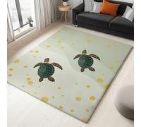 Beige Washable Rugs Living Room 160 x 230 cm Soft Short Pile Area Rug,Minimalism Turtle Yellow Dot Carpet, for Indoor Bedroom Living room, Dining Room Home Office