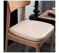 Beige White,17X16.5In High-Grade Dining Chair Cushion, Leather Seat Cushion, 4Cm Memory Foam U-Shaped Chair Pad Waterproof Non-Slip Chair Cushions with Straps