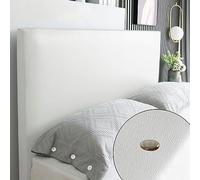 Beige White Universal Elastic Headboard Cover for Double/Single Beds - Eco-Friendly Leather Protection Fits 190 cm Headboards Stylish Bedding Accessory