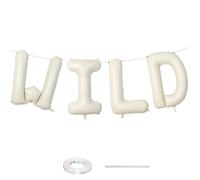 Beige WILD Balloons for Wild One Party Decorations, 40 Inch Cream White Sand WILD Balloon Letters, Ivory Alphabet WILD Balloon for Kids Boys Girls Two Wild Birthday Baby Shower Party Decorations