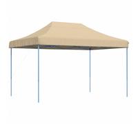 (beige, without sidewall) vidaXL Foldable Party Tent Pop-Up with 4 Sidewalls Patio Gazebo Canopy Shelter