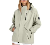 Beige Women'S Outdoor Waterproof Jackets Rain Jackets Lightweight Raincoat Waterproof Hiking Jacket With Zip Pocket Windproof Softshell Jacket Long Rain Coats Windbreaker Hoodie Plus Size 3Xl