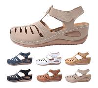 Beige Women's Wedges Fisherman Closed Toe Sandals Hollow out Comfortable Wedge Sandal Thick Cushion Platform All Day Comfy Daily Wear Holiday Beach Casual Sandals Ladies Footwear Size 4