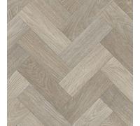 Beige Wood Effect Anti-Slip Herringbone Pattern Vinyl Flooring forLivingRoom, Hallways, Kitchen, 2.8mm Thick Cushion Backed Vinyl Sheet-2m(6'6") X 3m(9'9")-6m²