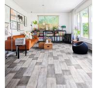 Beige Wood Effect Cushion Backed 2.8mm Vinyl Flooring-1mX2m Vinyl Flooring UK Beige One Size