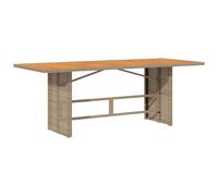 Garden Table with Glass Top Patio Outdoor Dining Table Poly Rattan vidaXL