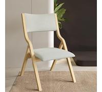 Beige Wooden Folding Dining Chair with Backrest - Portable Collapsible Event Chair for Adults & Guests, 18-Inch Seat, Durable & Space-Saving Design