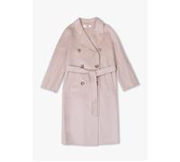 Beige Wool Cashmere Double Breasted Longline Coat - Beige Fabric / XL