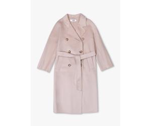 Beige Wool Cashmere Double Breasted Longline Coat - Beige Fabric / XL