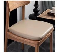 Beige Yellow,17X16.5In High-Grade Dining Chair Cushion, Leather Seat Cushion, 4Cm Memory Foam U-Shaped Chair Pad Waterproof Non-Slip Chair Cushions with Straps