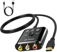 Beigemo RCA to HDMI Converter, AV to HDMI Adapter 1080P, Analog to Digital Converter with 4:3/16:9 Switch, Compatible with PS2 Wii VHS VCR DVD Retro Game Consoles, PAL/NTSC Supports