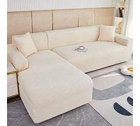 BeigeSofa Cover with Peninsula Washable Stretch Slipcover Cat Scratch-Resistant Modern Universal Corner Sofa Protector Elastic 1-Seater Couch Cover