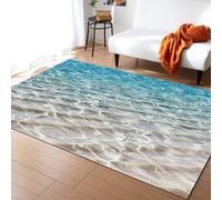 BEIGGA Beach Blue Ocean Area Rug, Transparent Water Waves Indoor Non-Slip Kids Rugs, Indoor Non-Slip Rug for Room Sofa Living Room Mat Bedroom Home Decor Floor Mats,70 x 140 cm