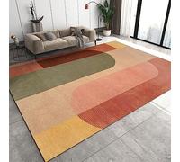 BEIGGA Boho Colorful Geometric Area Rug,Retro Pink Orange Rectangle Large Rugs, Indoor Non-Slip Kids Rugs, Machine Washable Breathable Durable Carpet for Front Entrance Floor Decor,160 x 220 cm