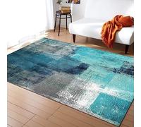 BEIGGA Turquoise and Gray Abstract Art Area Rug, Teal Graffiti Painting Indoor Non-Slip Kids Rugs, Machine Washable Breathable Durable Carpet for Front Entrance Floor Decor,120 x 180 cm