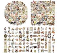 BEIIEB 100 Pcs Vintage Scrapbook Stickers, Aesthetic Art Deco Stickers, Waterproof and Sunproof Durable for Water Bottles, Diaries, Skateboards, Scrapbooks, Photo Albums, DIY Crafts