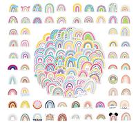 BEIIEB 100 Pieces Rainbow Stickers, Cute DIY Waterproof Stickers, Suitable for Luggage, Mobile Phones, Kids Helmets, Computers, Notebooks and Can Be Pasted Again