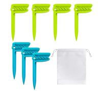BEIIEB 7 Pack Towel Clips with 1 Organizer Bag, Beach Blanket Fix Pegs, Windproof Bath Towel Clips for Beach, Picnic, Camping,Light Green, Lake Blue,15,2*7,4*2,9 cm