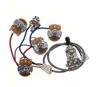 BEIIRLLA 1 Set Guitar Circuit Wiring Harness Kit 2V2T with 2 Pieces 500K Pots and 3 Way Toggle Switch for LP Les Paul Standard Series