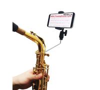 BEIIRLLA Alto Saxophone Lyre Phone Holder,Adjustable Marching Lyre for Sax,Securely Mount Phone to Your Sax Lyre,Easily Read PDF Sheet Music,Take Video,Clip 3.54inmax Open,with Storage Bag