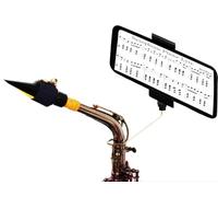 BEIIRLLA Alto Saxophone Lyre Phone Holder,Adjustable Marching Lyre for Sax,Securely Mount Phone to Your Sax Lyre,Easily Read PDF Sheet Music,Take Video,Clip 3.54inmax Open,with Storage Bag