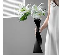 BEIJIALY 16in Tall Slender Vase, Twisted Skinny Geometric Ceramic Vase Modern Home Decorative Vase Minimalist Abstract Vase for Table Centerpieces Shelf Home Decor